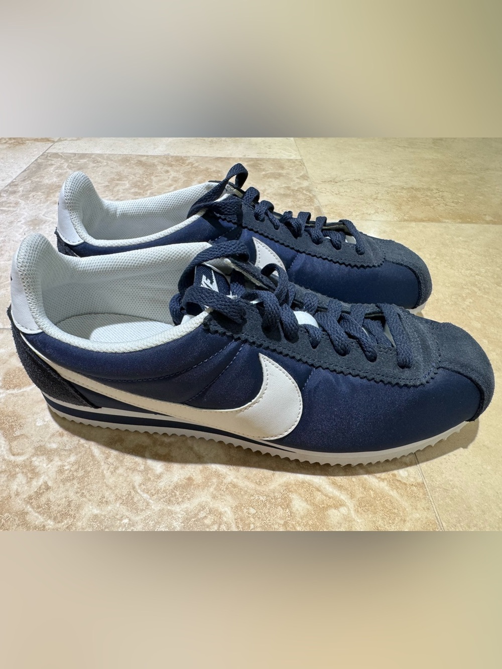 Nike Cortez Navy and White Sneakers Size 9 / EU 42.5